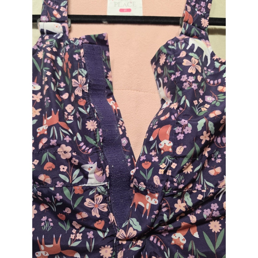 New Children's Place Overall, Toddler Girl Size 3T Print Snowsuit,‎ snow bib - Picture 5 of 9